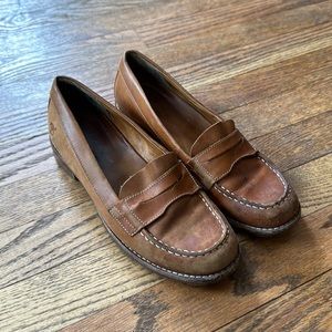 Tan Timberland loafers